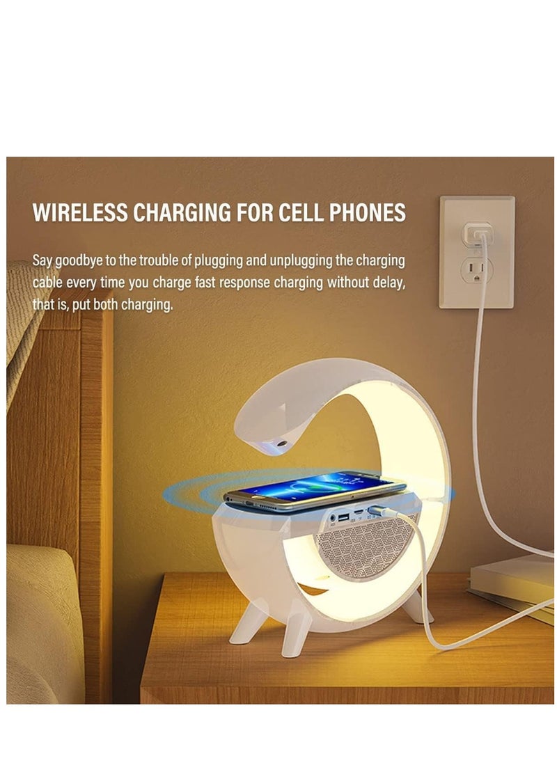 ELTRAZONE - RGB Atmosphere Lamp,Color Changing Mood Light with Wireless Charger, 3 In 1 Dimmable Night Light with with Alarm Clock, Bluetooth Speaker,15w Fast Charger and APP Control for Bedroom, Party - Image 1
