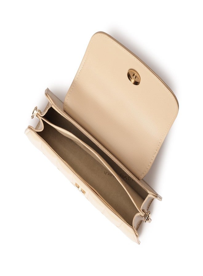 Fastrack PU Quilted Structured Sling Bag with Golden Chain Accent for Women, Girls and Ladies | Comes with a Detachable Sling Strap - Image 5