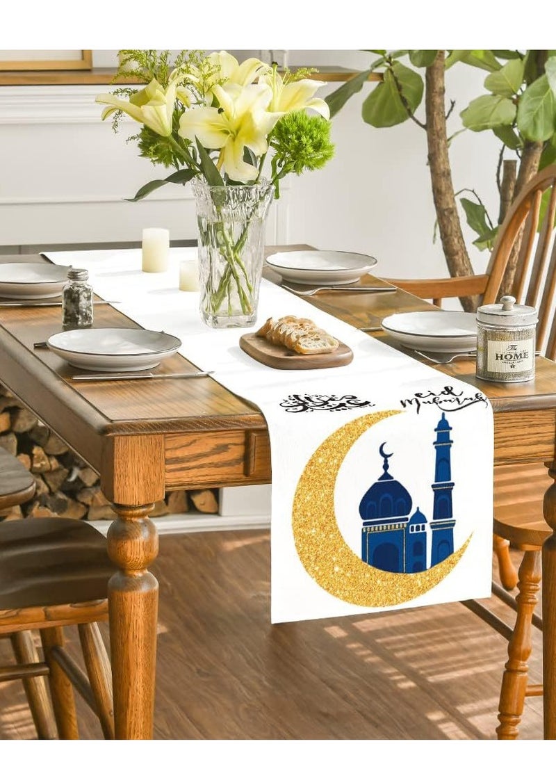 General Eid Mubarak Table Flag Table Runner Ramadan Kareem Table Decorations Star Moon Lantern Ramadan Decor Sets For  Dining Supply  - Image 1