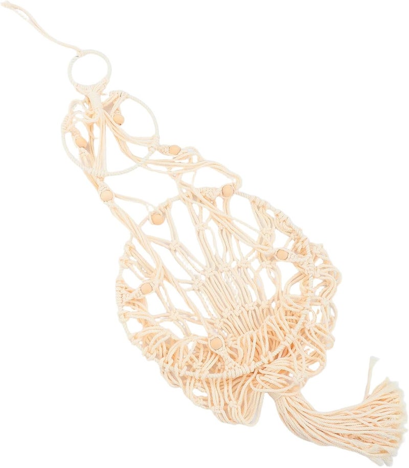 Alipis Hand-Woven Cotton Rope Cat Hammock Bed, Semi-Enclosed Macrame Pet Swing Nest, 30cm Yellow Kitten Hanging Bed for Indoor Cats and Small Pets - Image 1