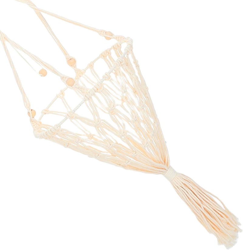 Alipis Hand-Woven Cotton Rope Cat Hammock Bed, Semi-Enclosed Macrame Pet Swing Nest, 30cm Yellow Kitten Hanging Bed for Indoor Cats and Small Pets - Image 2