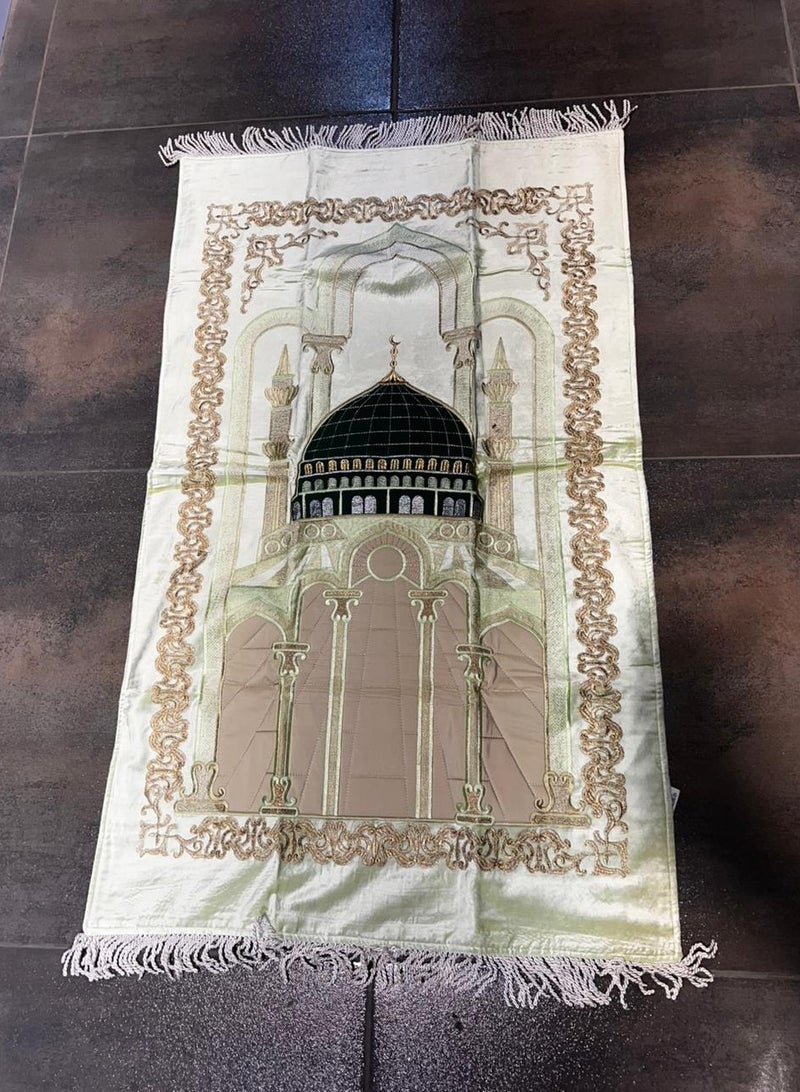 Kashmiri prayer rug with a dome design, excellent quality It has a wonderful and unique shape, and it is also soft and features some hand embroidery and machine embroidery We offer it in a box to make it easy to present as gifts to family and loved ones Suitable for all seasons and occasions Hajj, Umrah, Ramadan, holidays and celebrations - Image 1
