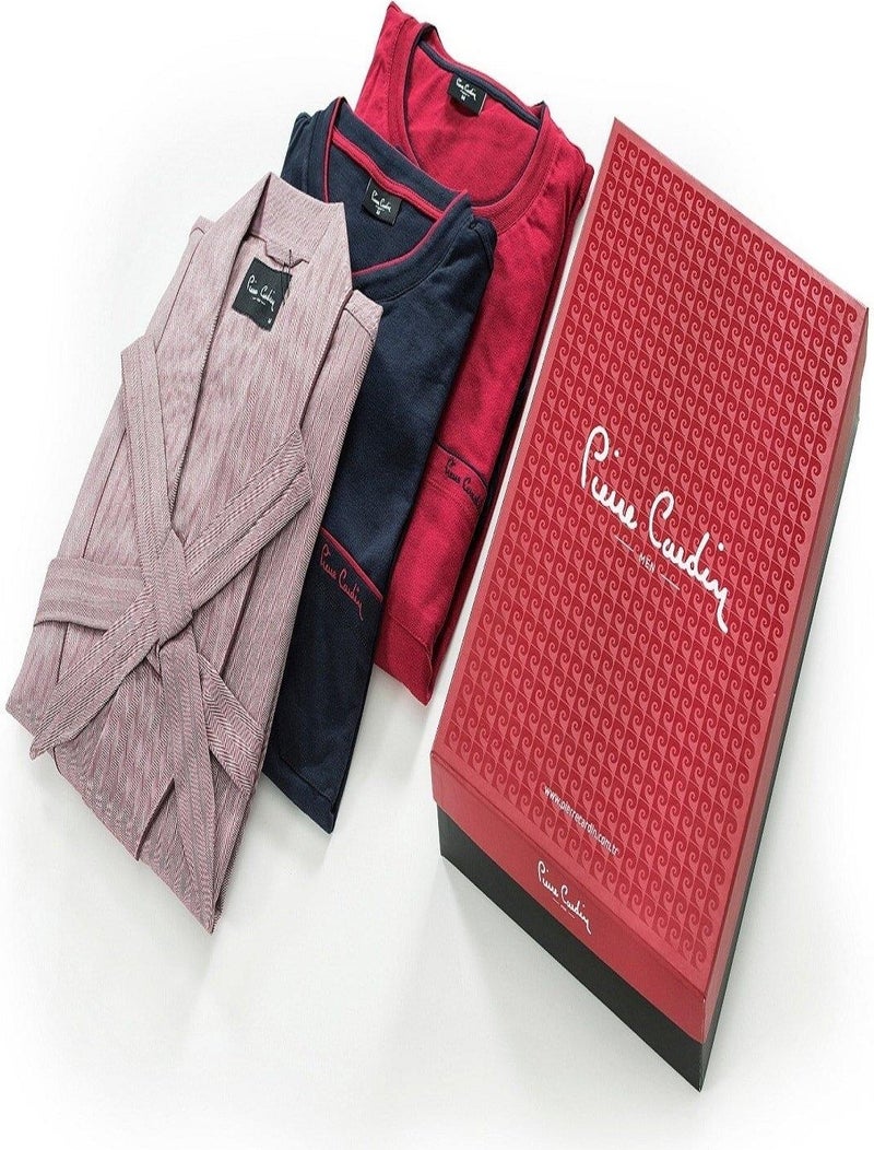 pierre cardin 5580 5-Piece Robe and Robe Pajama Set - Claret Red  - Image 4