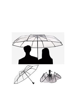 KASTWAVE Folding Umbrellas Travel Umbrella, Transparent Umbrella Pocket Umbrella, Portable Compact Protection, Small Light Weight Waterproof, Rain and Sun Umbrella Elegant Umbrella In Transparent  - Image 3