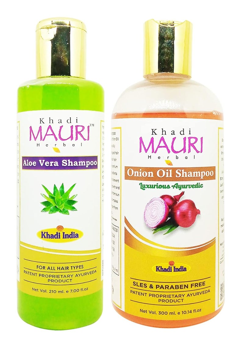 Khadi Mauri Aloevera Onion Oil Shampoo Pack of 2 510 ml - Image 1