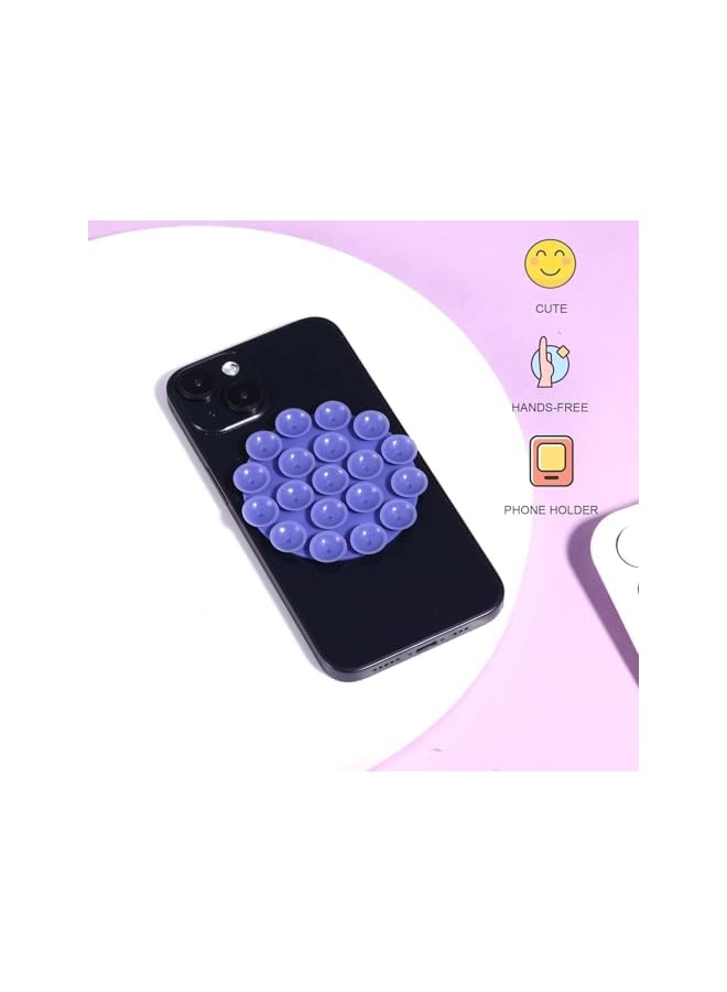 S-TOP Suction Phone Case Mount, 5 PCS Double Sided Adhesive Silicone Holder, Strong Suction Cup Phone Mount for Mirror Shower Car Selfies, Universal Phone Case Accessory - Image 2