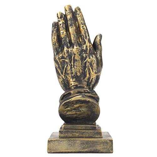 Dicksons Called to Pray Praying Hands 5 x 3.25 Antique Bronzetone Resin Stone Table Figurine - Image 3