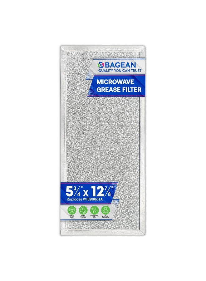 Bagean Microwave Filter Replacement 5.78" x 12.91" Fits W10208631A Whirlpool Microwave Filter - Aluminum Mesh Screen Grease Filters - Freshens and Filters Kitchen Air in Over the Range Oven Vent Fan (1-Pack) - Image 1