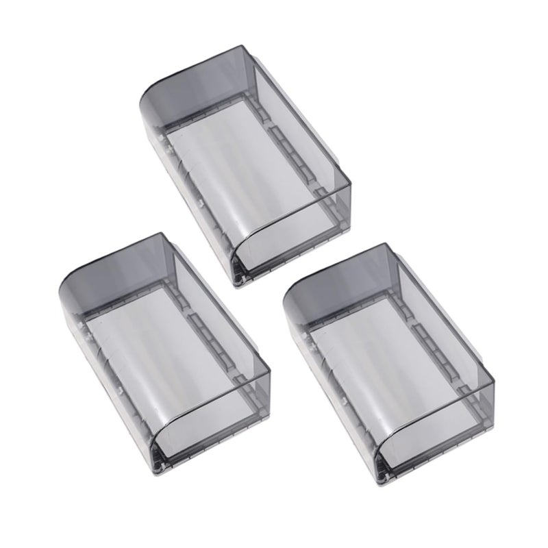 STAHAD 3pcs Waterproof Outlet Cover Case, 86 Type Flip Wall Switch Receptacle Protector with Black Acrylic Weatherproof Box for Bathroom and Outdoor Use - Image 1