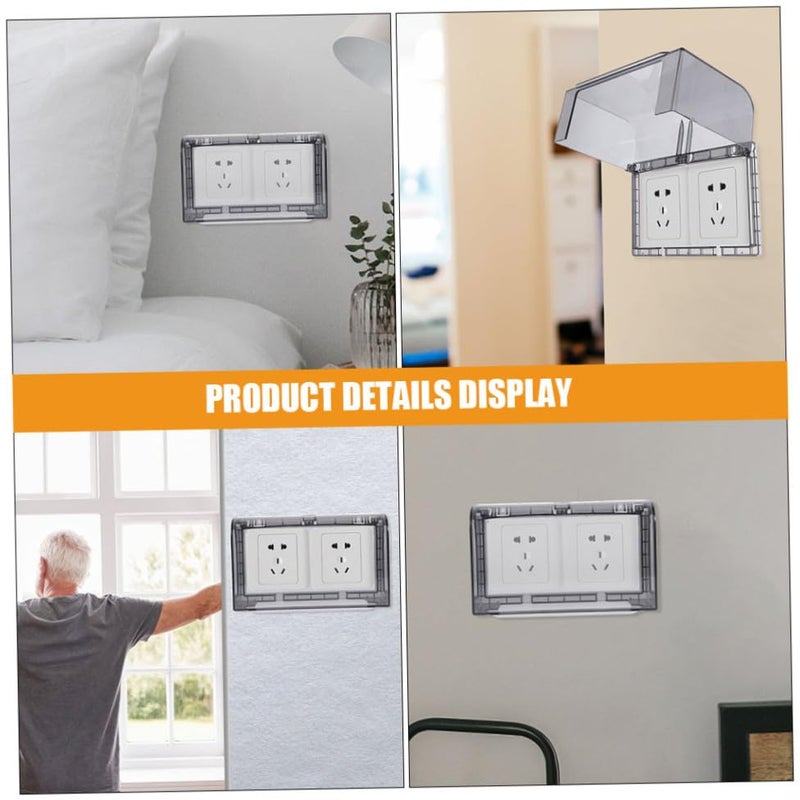 STAHAD 3pcs Waterproof Outlet Cover Case, 86 Type Flip Wall Switch Receptacle Protector with Black Acrylic Weatherproof Box for Bathroom and Outdoor Use - Image 3