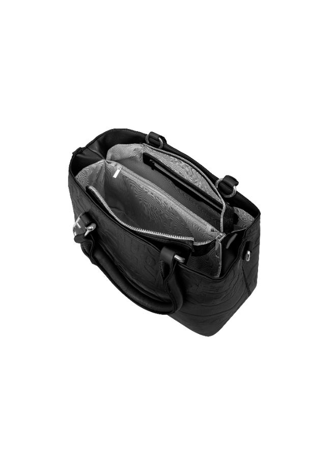 فوسكا شنطة Foska كتف نسائية جلد ناعم – تصميم كلاسيكي و واسع لون أسود – مقاس 33x26 سم - Image 5