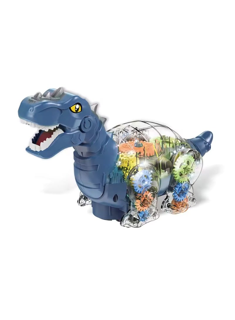 Toyland Electric Universal Bump and Go Transparent Gear Dinosaur Toy Car with Music and Lights - Image 1