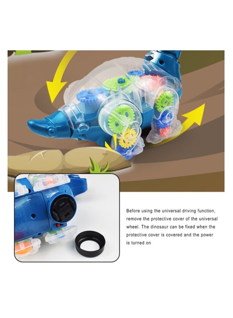 Toyland Electric Universal Bump and Go Transparent Gear Dinosaur Toy Car with Music and Lights - Image 3