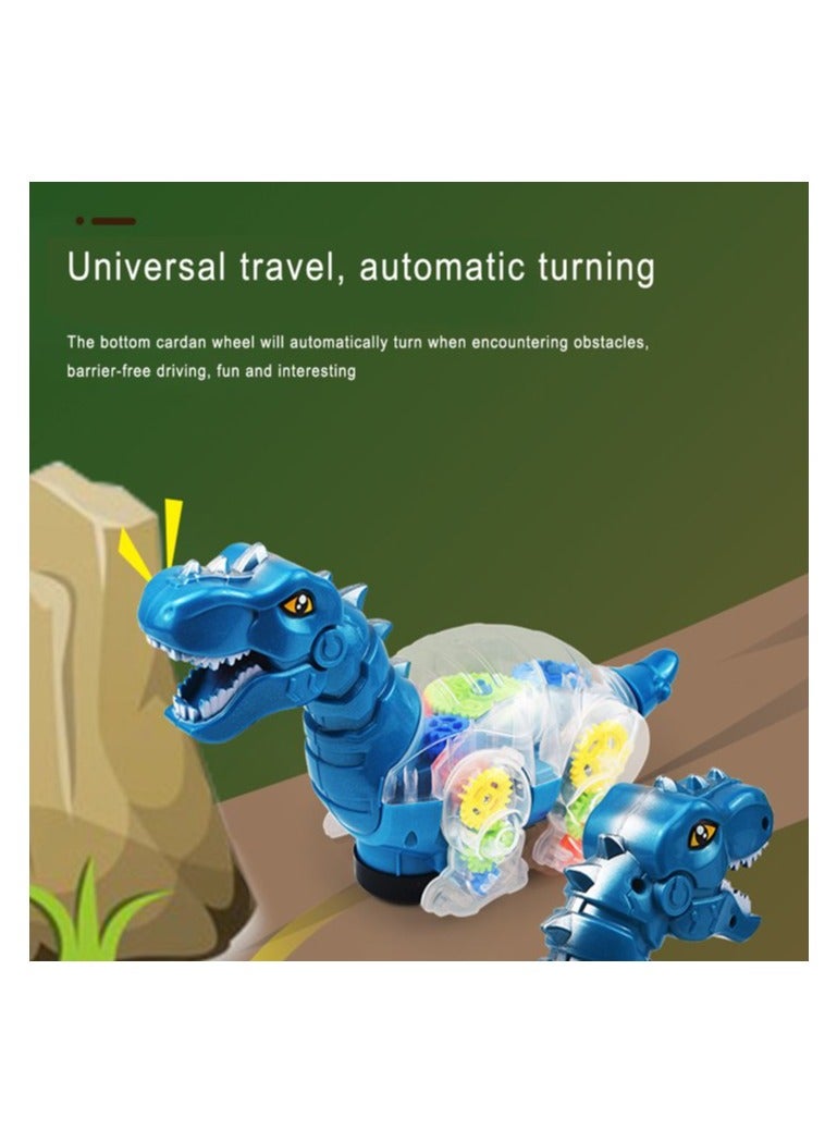 Toyland Electric Universal Bump and Go Transparent Gear Dinosaur Toy Car with Music and Lights - Image 2