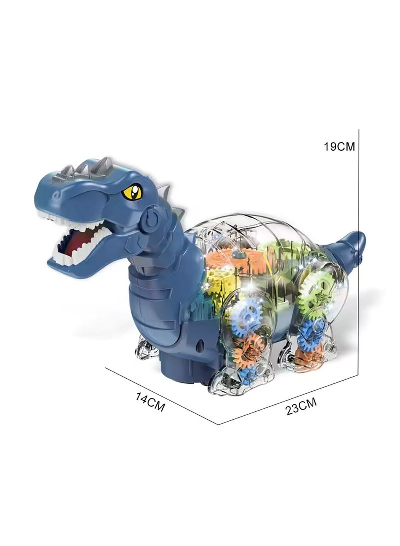 Toyland Electric Universal Bump and Go Transparent Gear Dinosaur Toy Car with Music and Lights - Image 4