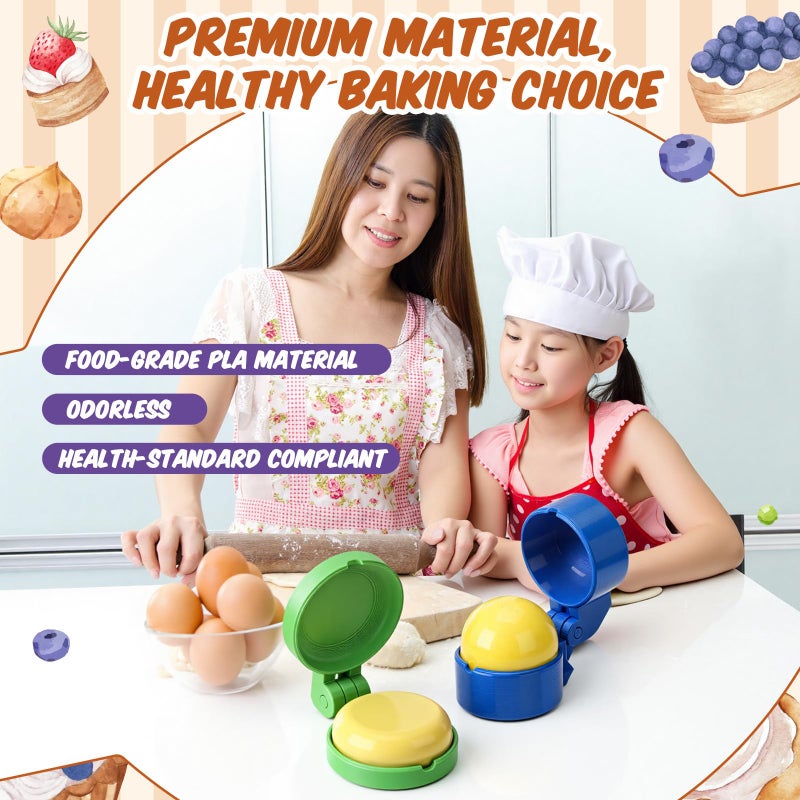 Yiyiring 2 Pcs Round and Disc Cake Pop Mold Shapes Press Set, Valentine's Day Sphere and Disc Cake Pop Cutter and Pusher, Baking Tools Accessories for Home Baking, Birthday Parties, Wedding Desserts - Image 3
