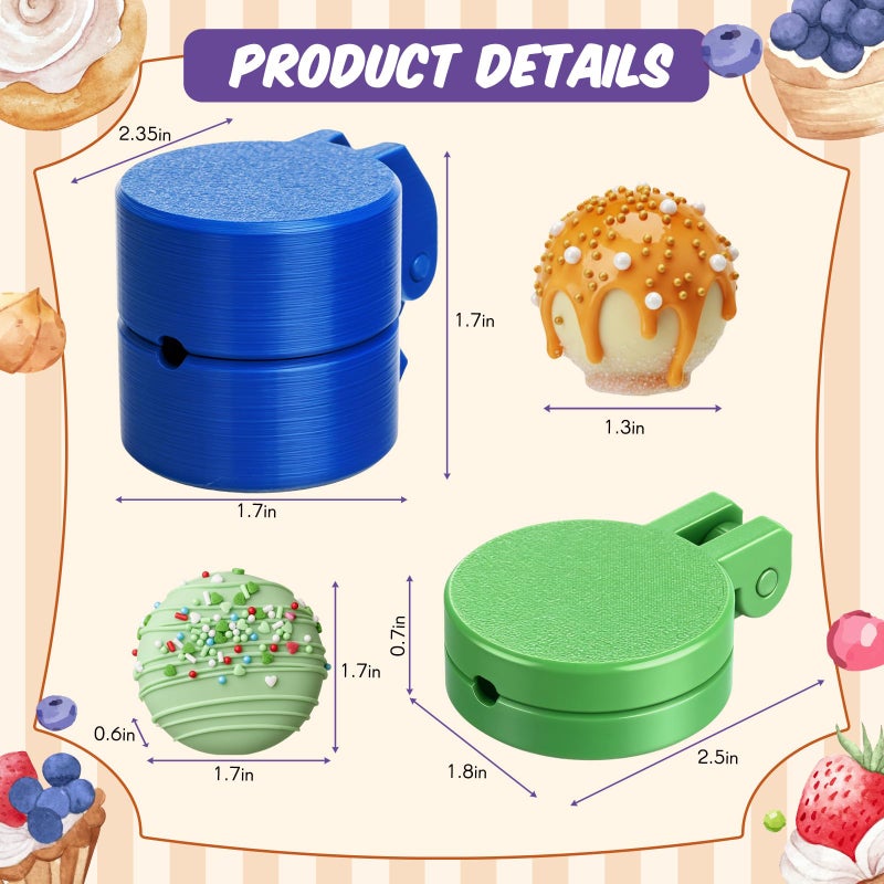 Yiyiring 2 Pcs Round and Disc Cake Pop Mold Shapes Press Set, Valentine's Day Sphere and Disc Cake Pop Cutter and Pusher, Baking Tools Accessories for Home Baking, Birthday Parties, Wedding Desserts - Image 2