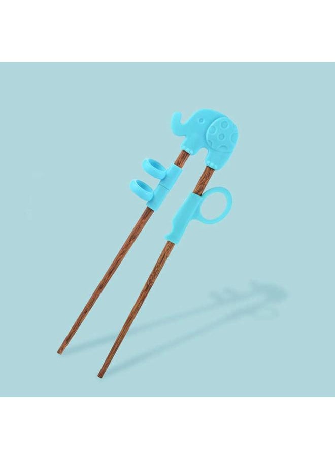 xozgdovg - Cute Children Chopsticks Cartoon Learning Reusable Training Baby Products (Blue Elephant) - Image 1