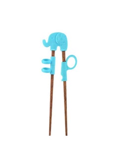 Cute Children Chopsticks Cartoon Learning Reusable Training Baby Products (Blue Elephant)