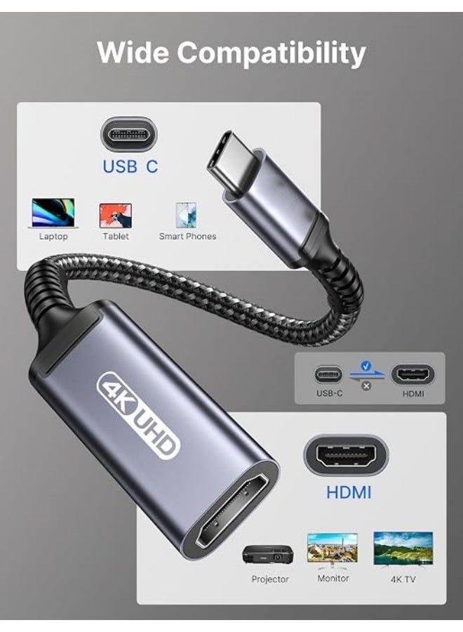 USB-C to HDMI Adapter 4K 60Hz, Type-C to HDMI Converter for Compatible Laptops, Tablets and USB-C Devices - Image 3