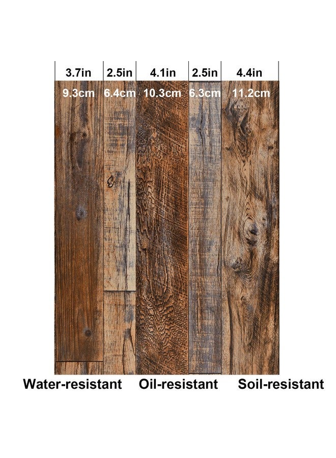 WENMER 11.8" x 78.7" Brown Wood Peel and Stick Wallpaper Shiplap Self Adhesive Wallpaper Wood Plank Wallpaper for Cabinet Countertop Shelf Drawer Wall Door - Image 5