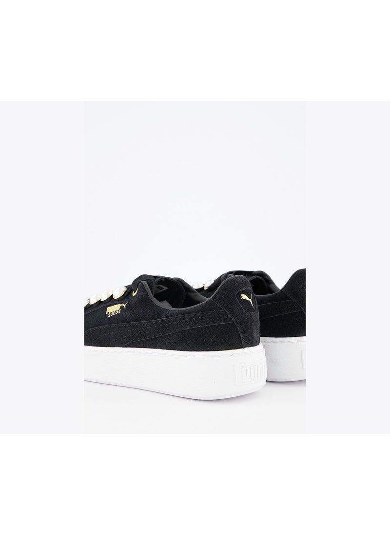 PUMA - Women Suede Platform Bling Shoes, Black - Image 1