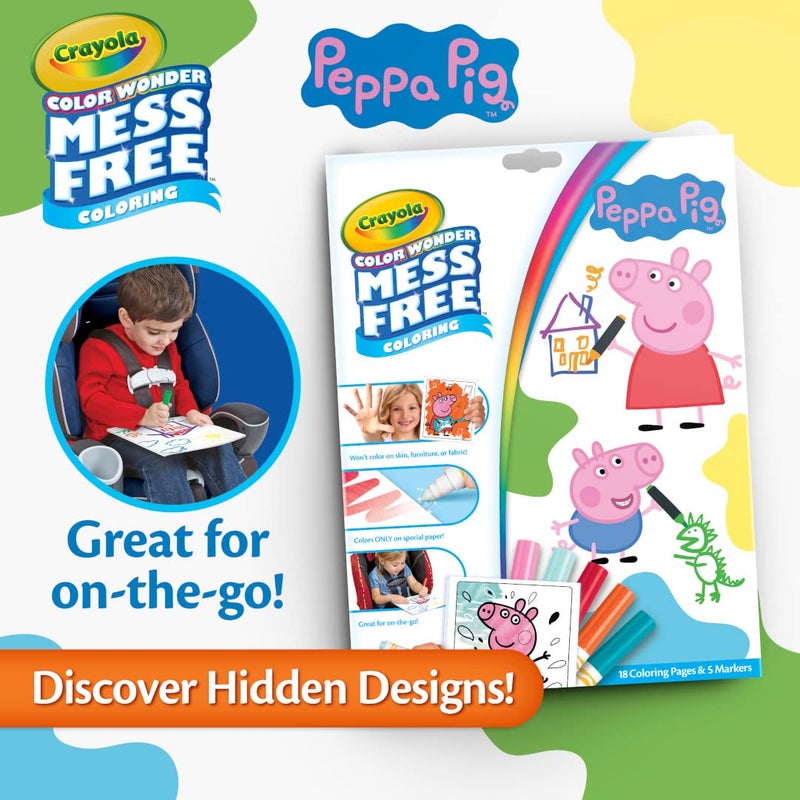 Crayola Peppa Pig Color Wonder Activity Set, Mess Free Peppa Pig Coloring Pages for Toddlers, Peppa Pig Toys, Toddler Gifts - Image 4
