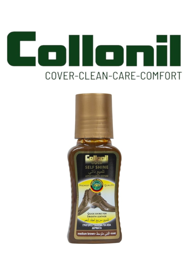Collonil Collonil Self Shine Sleeve Shoe Polish – 125ml, Brown, Instant Shine & Leather Care 