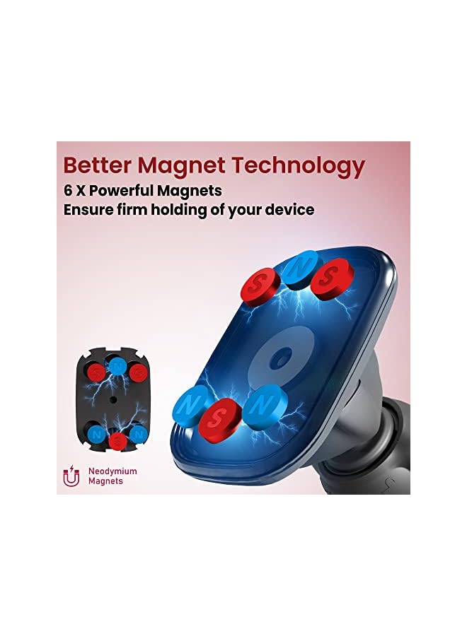 Moxedo Magnetic Air Vent Car Phone Holder 360 Rotatable Compatible with iPhone 13 /13 Mini/13Pro/ 13 Pro 12/ Mini/ Pro Max/ 11/ 11 Pro/ 11 Pro Max, XS XR, Galaxy S20 Note 20 Ultra & All Smartphones - Image 3