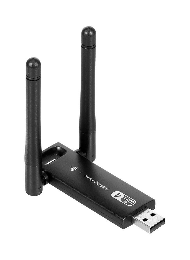 محول واي فاي لاسلكي بسرعة 300 ميجابت في الثانية مزود ب 4 منافذ USB . أسود - Image 4