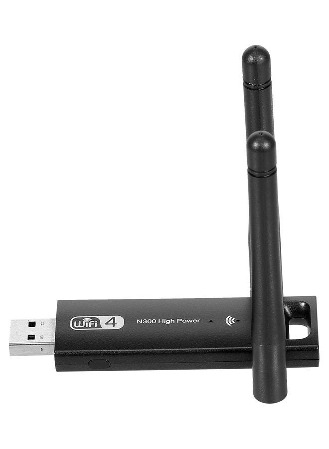 محول واي فاي لاسلكي بسرعة 300 ميجابت في الثانية مزود ب 4 منافذ USB . أسود - Image 5