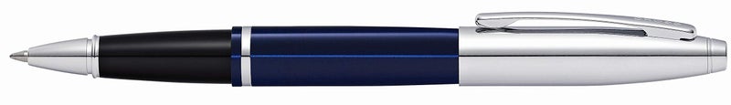 Cross Calais Refillable Gel Ink Rollerball Pen, Medium Rollerball, Includes Premium Gift Box - Chrome/Blue - Image 1
