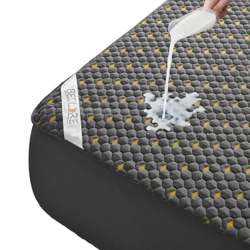 Waterproof Mattress Protector King Size Mattress Pad Fitted 618 Deep Pocket 3D Air Fabric Breathable Bed Mattress Cover Noiseless Washable for Home Bedroom HotelCarbon Gray
