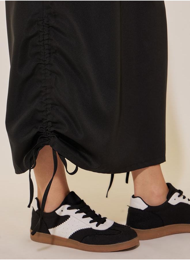 Take Two Solid High Rise Midi Skater Skirt  - Image 3