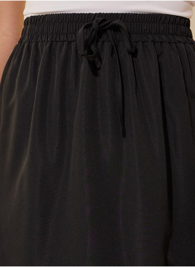 Take Two Solid High Rise Midi Skater Skirt  - Image 4