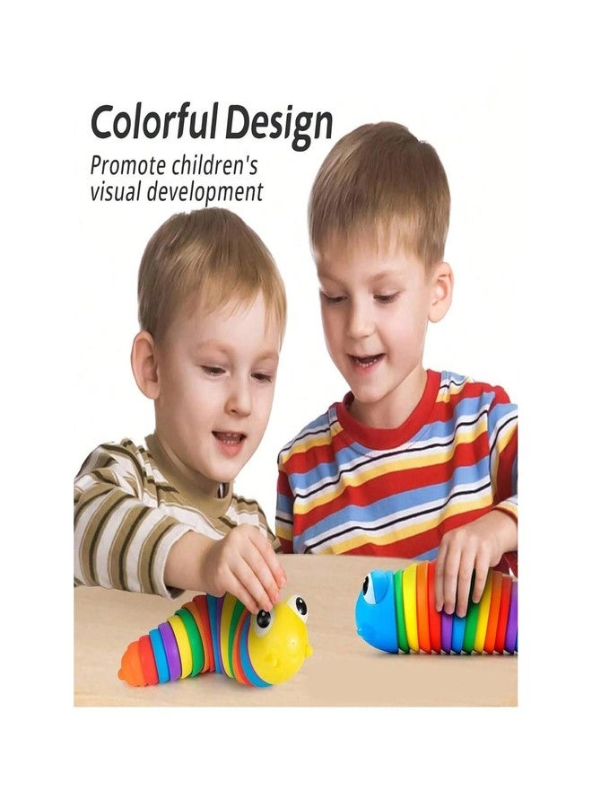 Exxelo Caterpillar Toy 16cm | Sensory Fidget Slug with Flexible Stretchable Joints & Clicky Sound | Rainbow Colorful Toy for 7-Month Baby Boys | Anxiety & Autism Relief - Image 4