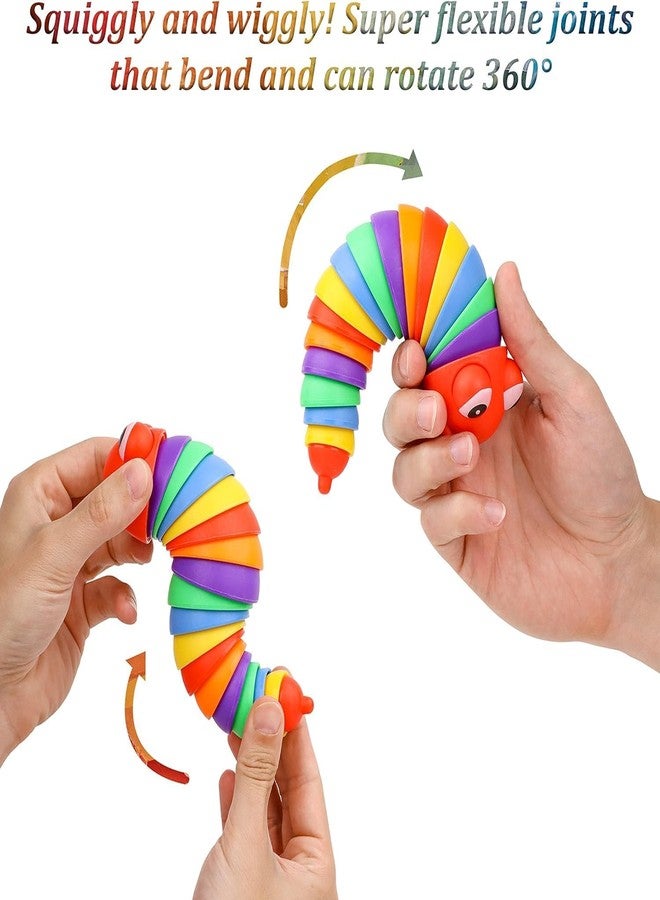 Exxelo Caterpillar Toy 16cm | Sensory Fidget Slug with Flexible Stretchable Joints & Clicky Sound | Rainbow Colorful Toy for 7-Month Baby Boys | Anxiety & Autism Relief - Image 3