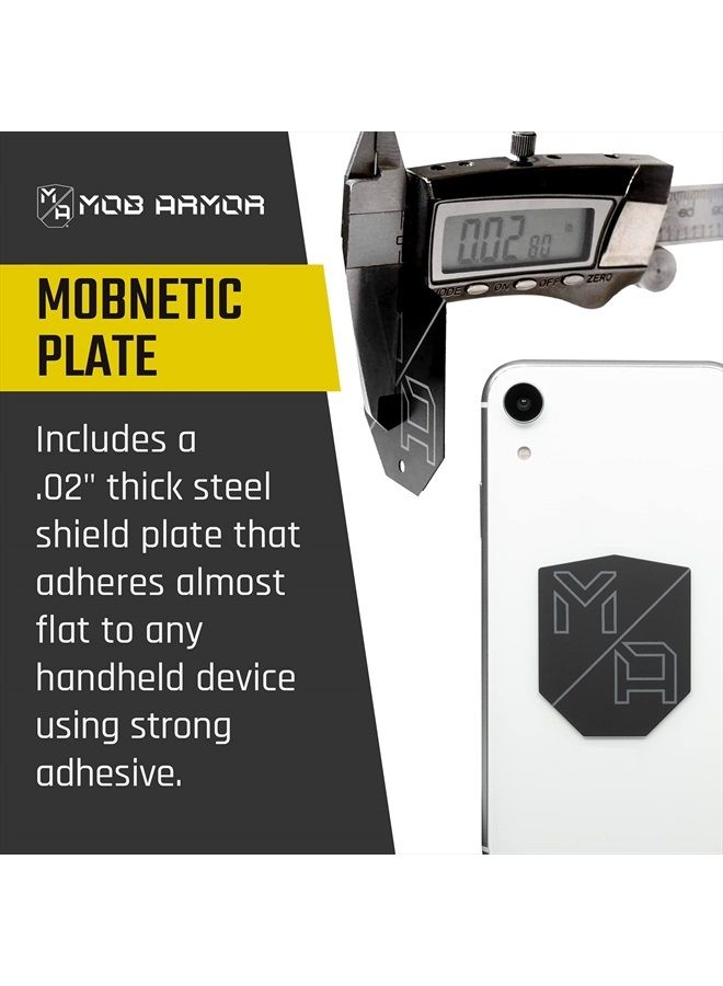 MOB ARMOR MobNetic Plate - Magnetic Phone Mounting Plate - Compatible with iPhone & Android - 0.02inch Thick for Cars, Trucks, Motorcycles & Extreme Sports - 3M VHB Non-Marking Adhesive (2 Pack) - Image 3