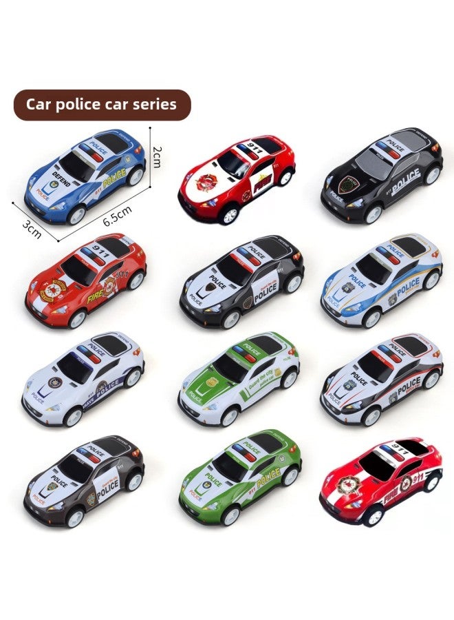 Children's Toys 60 Back Iron Metal Car Can Be Equipped With Parking Lot View Car Model-Color:Car Police Car Tin Car (price For 1 Car Price) - Image 1