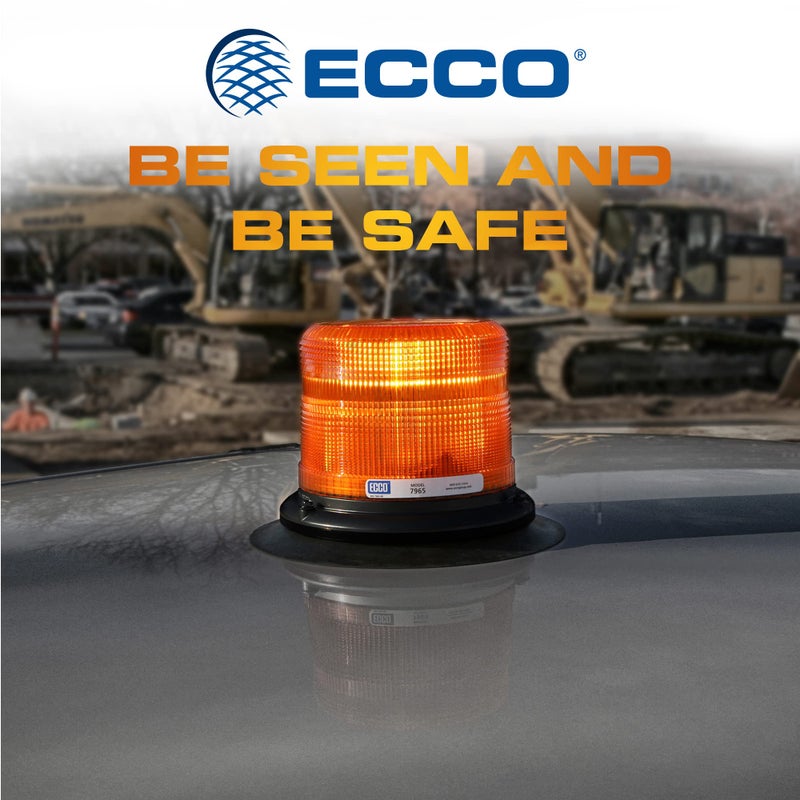 ECCO LED Beacon 6.5 Inch LED Beacon Warning Flash Amber Light High-Intensity 3 Bolt Mount 12V 48V 11 Flash Patterns for Industrial Vehicles Applications Tractor Forklift Excavator, 5 Year Warranty - Image 3