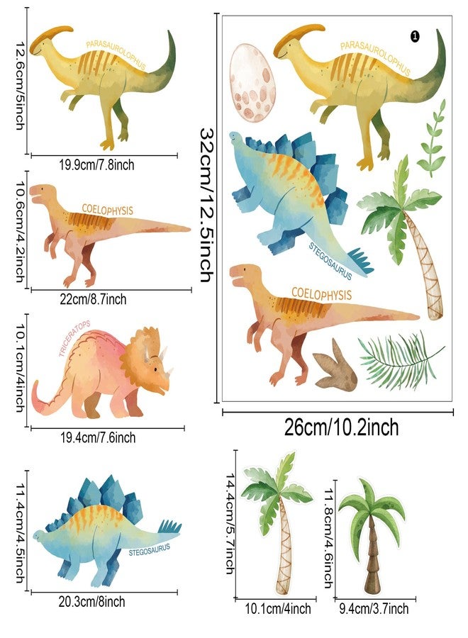 CELAENO Watercolor Dinosaur Wall Decals Stickers for Kids Room - Removable Dino Stickers for Boys Bedroom Nursery Room Wall Decorations - Image 3