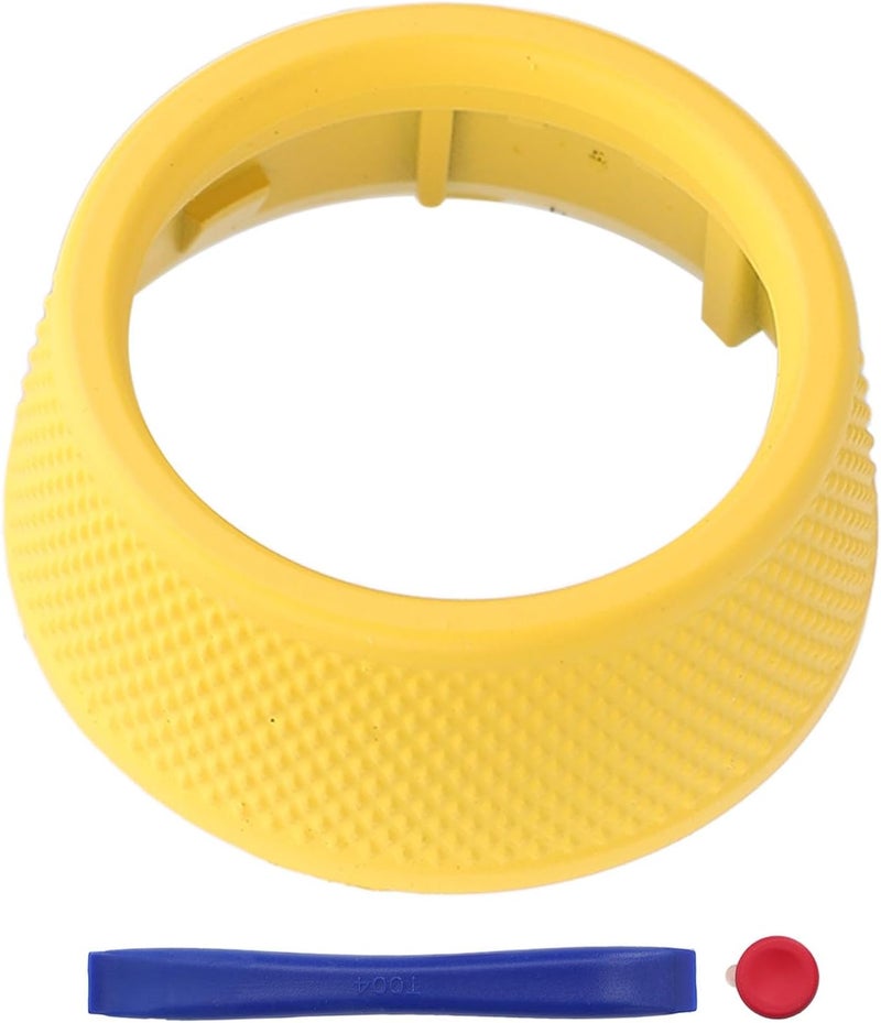 Steering Wheel Drive Mode Knob Cover and Sporty Ejection Knob Button Trim, Driving Mode Dial Cover Replacement Fit for 718 911, Lightweight Durable ABS Interior Upgrade, White (Yellow) - Image 1