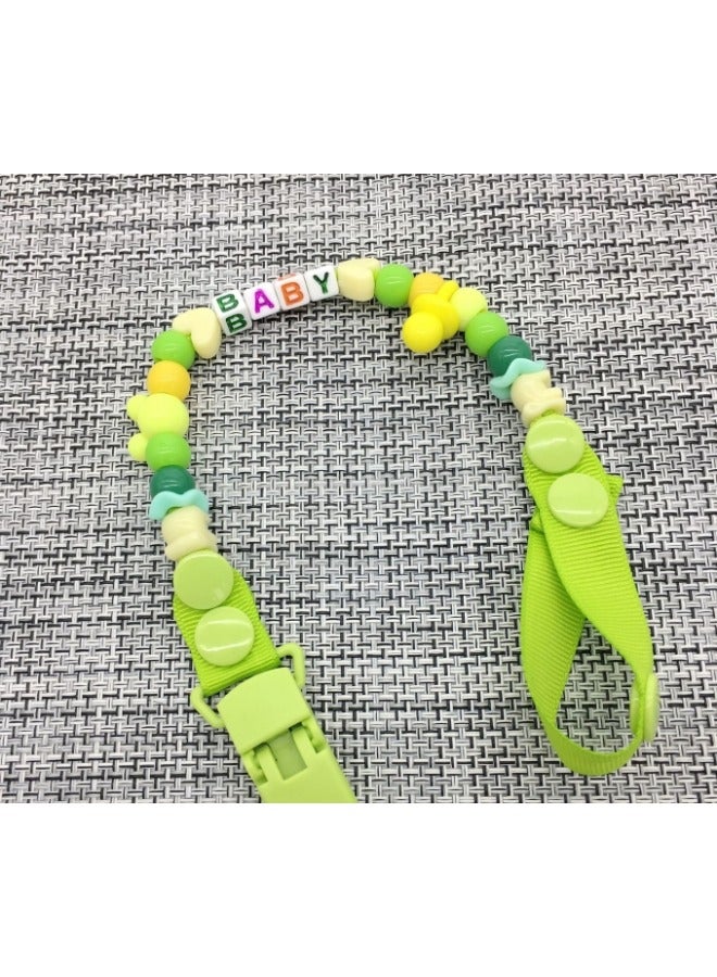 Halamodo Green Baby Beaded Pacifier Chain Teether Toy Anti-falling Chain - Image 2