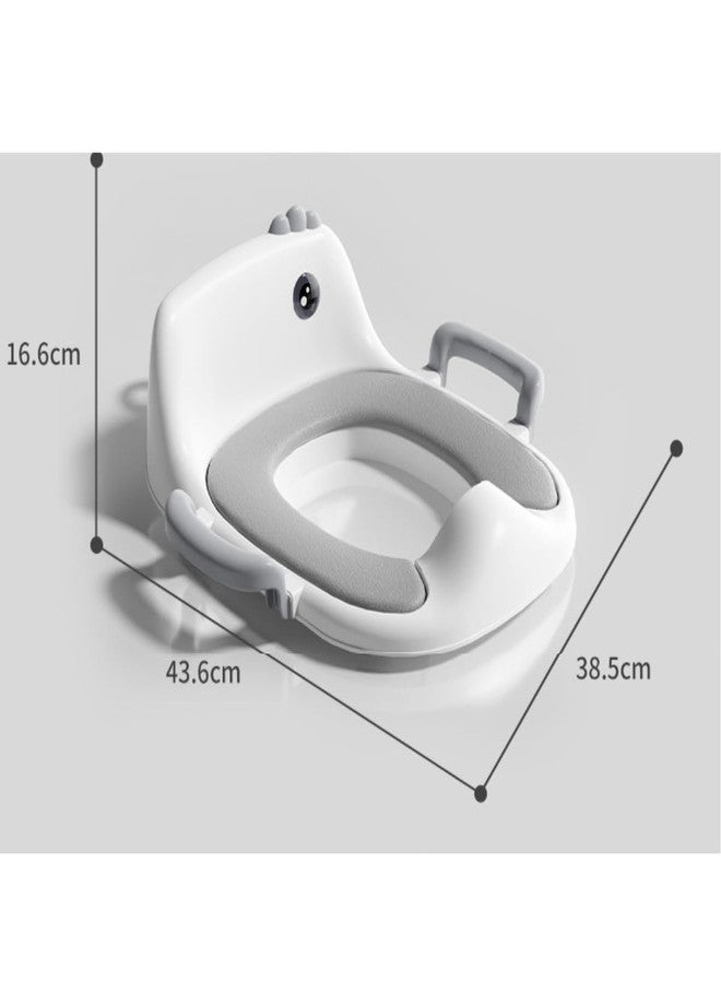 GUCHIGU Baby Potty Training Seat for Kids, Western Toilet Potty Ring with Soft cushion seat with Handle, Fits Round & Oval Toilets, Non Slip with Splash Guard Potty Seat (PTS31-10A, Green-White) - Image 2