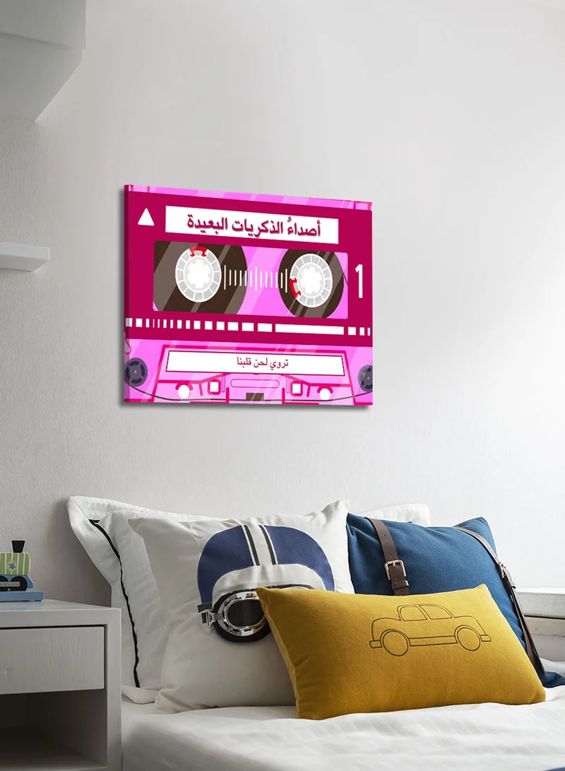 LOWHA Canvas Wall Art Stretched Over Wooden Frame with Cassette Tape Classic Design