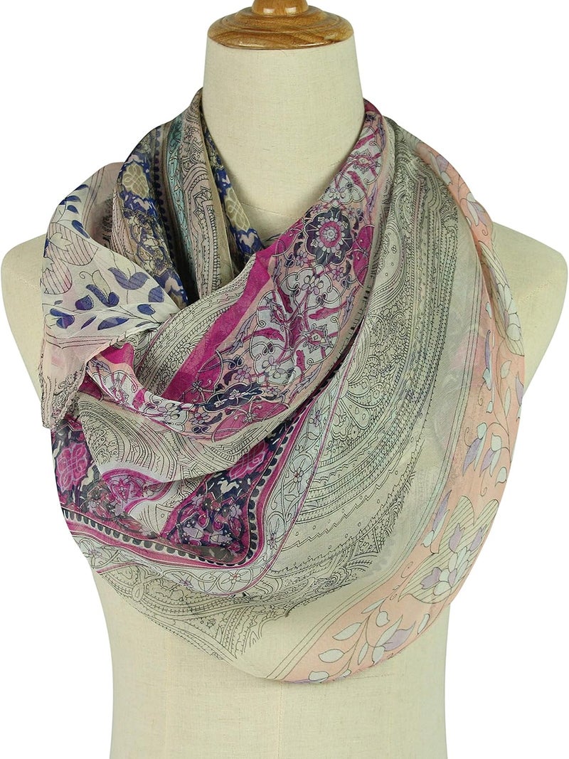 PANTONIGHT Long Chiffon Sheer Scarf Gradient Shaded Colors Lightweight Scarf For Womens - Image 2