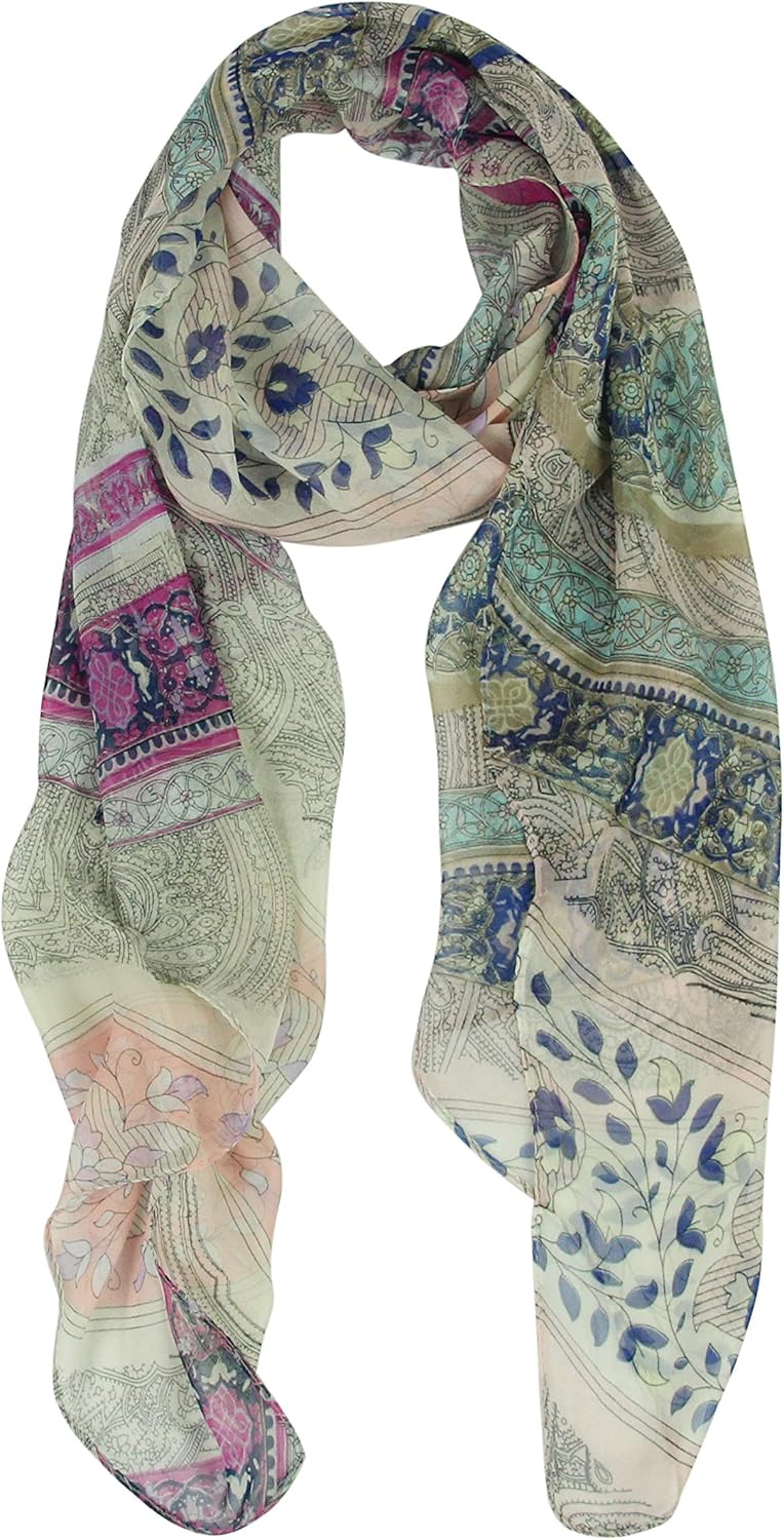 PANTONIGHT Long Chiffon Sheer Scarf Gradient Shaded Colors Lightweight Scarf For Womens - Image 1