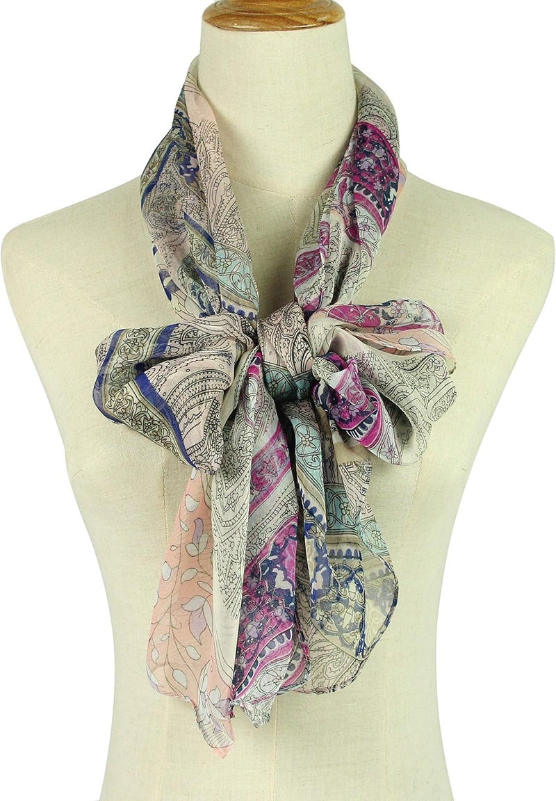 PANTONIGHT Long Chiffon Sheer Scarf Gradient Shaded Colors Lightweight Scarf For Womens - Image 3
