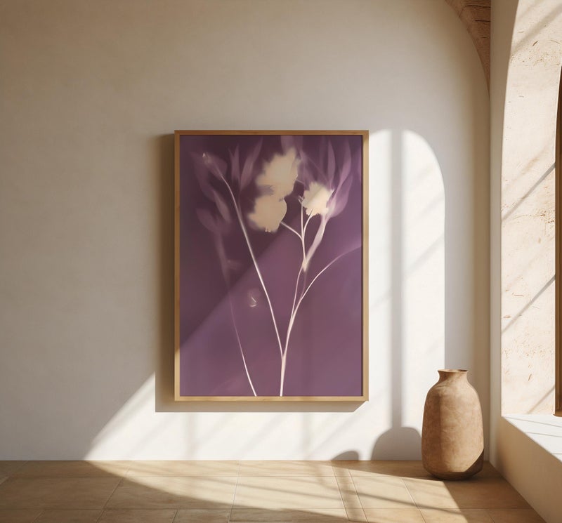 TNESSENTIAL Mauve and Cream Floral Wall Art | Luminous Botanical – Printable | Instant Download - Image 4