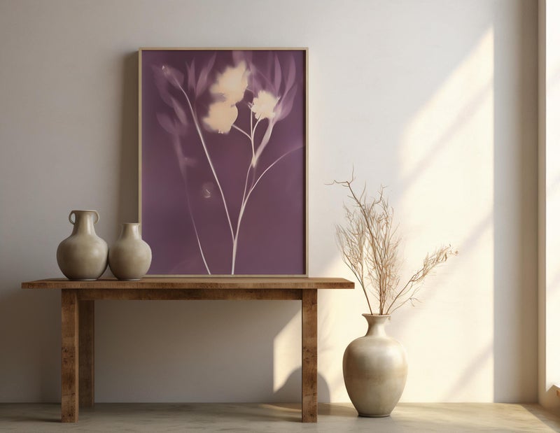 TNESSENTIAL Mauve and Cream Floral Wall Art | Luminous Botanical – Printable | Instant Download - Image 5